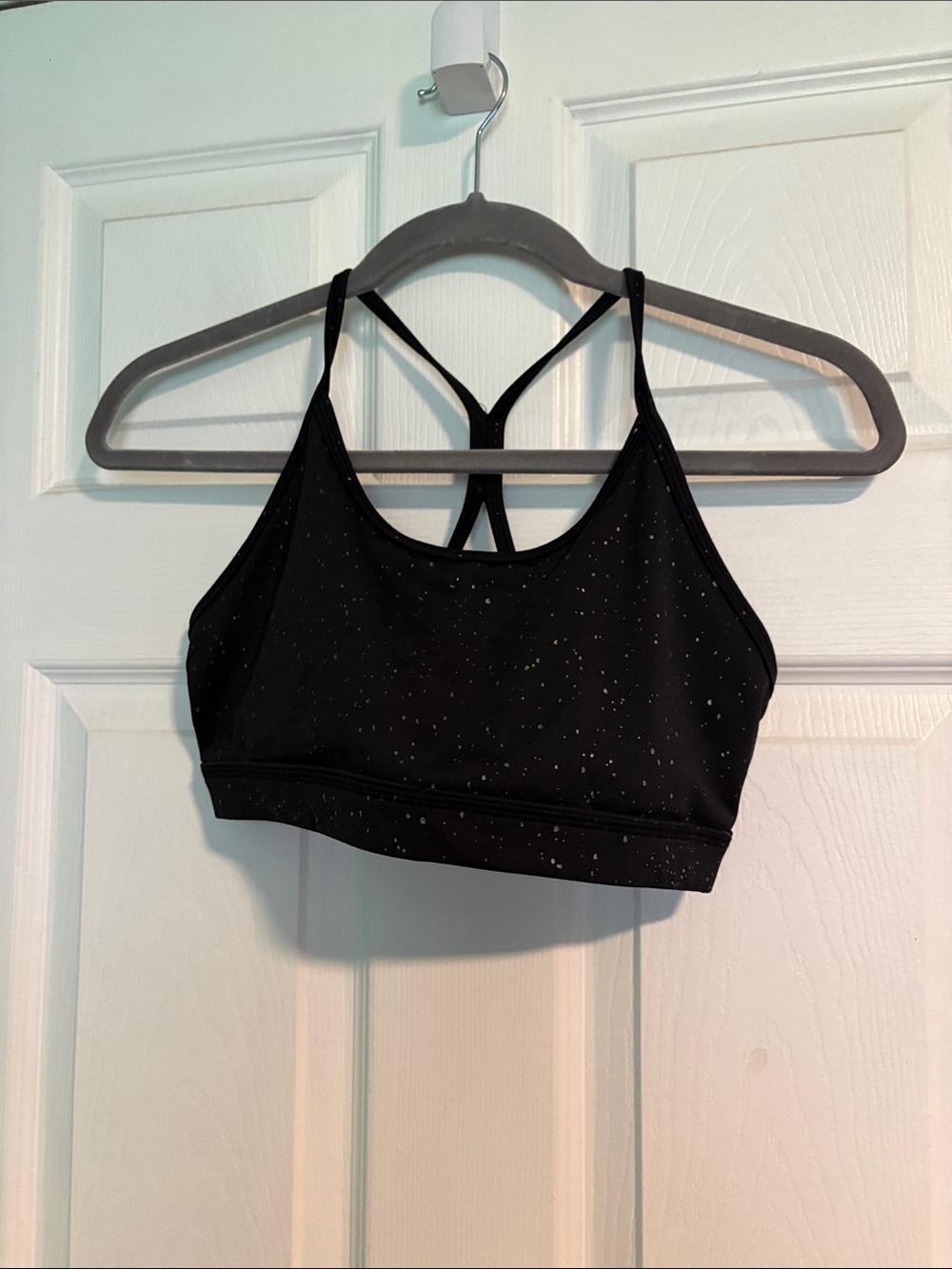 Everyday Black Sparkle Strappy Sports Bra